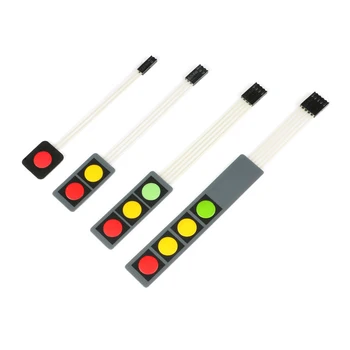 1/2/3/4 chave do interruptor de membrana de exibição de chip único microcomputador teclado estendido DIY amarelo/azul/verde/cinza/vermelho