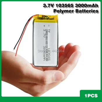 103565 Recarregável de 3,7 V 3000mAh Bateria do Li-polímero 65x35x10mm do Li-íon do Polímero Baterias Para o GPS, o PSP Máquina de POS E-book