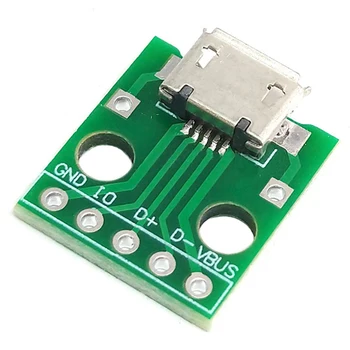 10PCS MICRO USB Para DIP do Adaptador de 5pin Conector Fêmea Tipo B PCB Conversor de Experimentação de SMT da Placa do Interruptor da Mãe do Assento
