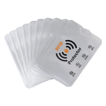 10PCS Smart Anti-Roubo de RFID Carteira de Bloqueio de Cartão de Protetor de Manga Para Prevenir o acesso não autorizado a Digitalização de Alumínio Cartões de Titular