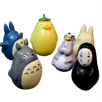 1Set Anime Meu Vizinho Totoro faceless man Copo de Brinquedo de Hayao Miyazaki a viagem de chihiro PVC Figuras de Ação Brinquedos de Presente de Aniversário