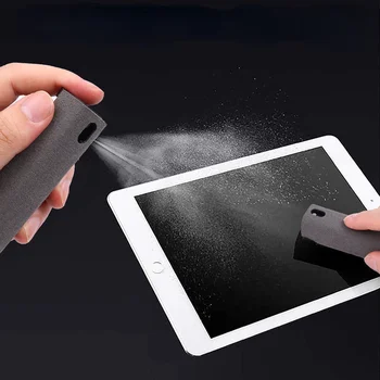 2 Em 1 Telefone Screen Cleaner Spray de Computador de Tela do Telefone de Poeira Ferramenta de Remoção para o IPhone Pano de Microfibra Conjuntos de Limpeza de Artefato de