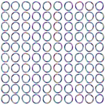 20-100pcs de Aço Inoxidável do arco-íris Anel de Encaixe Dividir Anéis de Abrir Salto Anéis de Conectores DIY Jóia Colar feito a mão