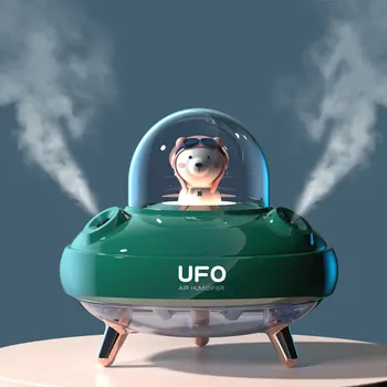 2021 Novo UFO Dual-Jet Umidificador USB Spray Luz da Noite Silenciar área de Trabalho de Reposição de Água de Mini animal de Estimação Bonito Pulverizador Difusor de Aroma