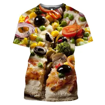 2022 Alimentos para o Verão Pizza de Impressão 3d Camisa de Manga Curta de Homens, Mulheres do Hip-hop Festa Divertida T-Shirt 6xl
