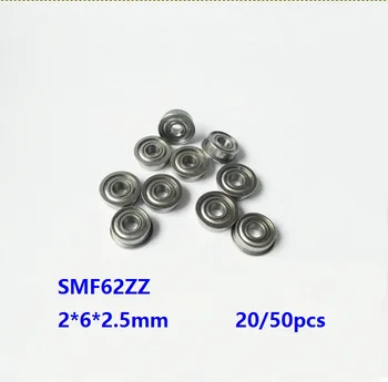 20pcs/50pcs SMF62ZZ Mini Flange e Rolamentos de aço Inoxidável rolamentos 2x6x2.5mm em Miniatura de Esferas Profundos do sulco Rolamento 2*6*2.5 mm