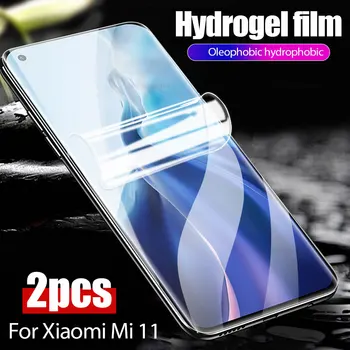 2PCS HD de Hidrogel de Gel Filme Para Xiaomi Mi 11 10 t 10T Pro Lite Protetor de Tela de Vidro Para o Xiaomi mi 11 Macio Vidro Ultra fino Filme