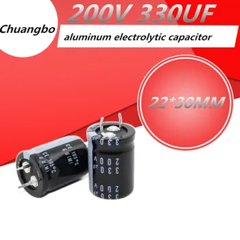 2pcs/muito Alta Qualidade 200V330UF 22*30MM Capacitor Eletrolítico de Alumínio 200V 330UF 22*30MM