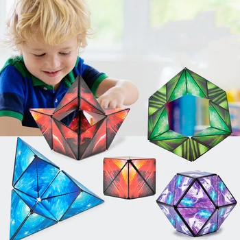 3D Mutável Magnético Cubo Mágico para as Crianças Quebra-cabeça Cubo de Stress Brinquedo de Adultos Cubo Fidget Brinquedos Transforma-se Em Mais de 70 Formas