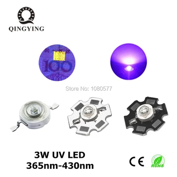 3W de Alta Potência Diodos LED UV Luz Púrpura Chip de 365 nm 385nm 395nm 400nm 405nm 430nm para Unha Secador de Moeda Identificação de DIY