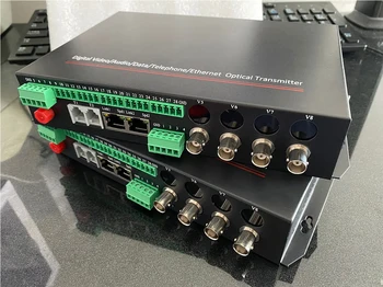 4 Canais de Vídeo, Ethernet, RS485 422 dados através de uma Fibra óptica Conversor de mídia - Transmissor e Receptor de câmeras de vigilância