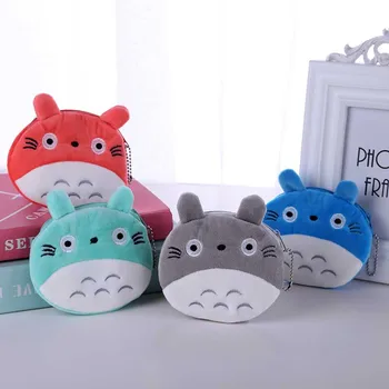 4 Cores Quentes Da Venda Kawaii Cartoon Totoro Crianças De Pelúcia Porta-Moedas Com Zíper Alterar Bolsa Mini Carteira Da Menina Das Crianças Mulheres Para O Presente