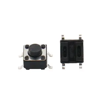 50pcs 665 Interruptor de Botão de pressão Momentânea Tato Tátil Micro-Interruptor de SMT SMD do PWB de 4 Pinos 6x6x5mm 6*6*5