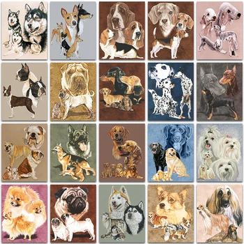 5D Diamante Pintura animal cão Bulldog Husky Corgi Shar Pei Completo Quadrados&Redondos bordado mosaico de ponto de Cruz, Pintura de decoração de casa