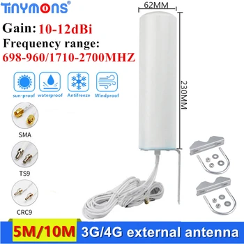 5M 10M WiFi Roteador Externo antena 4G LTE SMA Omni 12dBi antenne 3G TS9 cabo dupla CRC9 para Huawei B315 E8372 E3372 ZTE roteadores