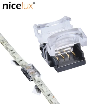 5pcs de 4 pinos LED Strip Conector para 10mm RGB IP65 Impermeável/54 5050 5630 Fita de Luz Tira a tira de Ligação de Condutor de