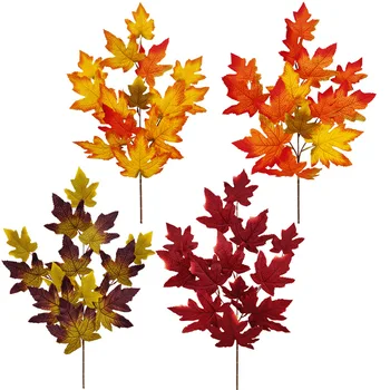 60cm Artificial de Plantas de Outono, Cor Maple Leaf Casamento, Casa, Jardim do Hotel Escritório de Decoração de Mesa de Arranjo de Flores Falsas Planta