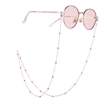 70cm Elegante Cadeia de Óculos de sol Óculos de Leitura Frisado Cadeia de Óculos Óculos de Corda Cordões de Ouro Rosa de Vidro de Prata Cabo de fita para o Pescoço