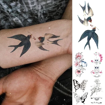 A Transferência de água da Etiqueta Temporária Tatuagem Engolir Pássaro 3D Realista Animal Bonito Tatoo Mulher, Homem, Criança, Criança Braço Arte do Corpo Falso Tatto