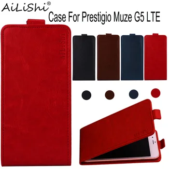 AiLiShi Caso De Prestigio Muze G5 LTE Luxo Flip Top Qualidade estojo de Couro Exclusivo de 100% Telefone Capa Protetora de Pele+Acompanhamento