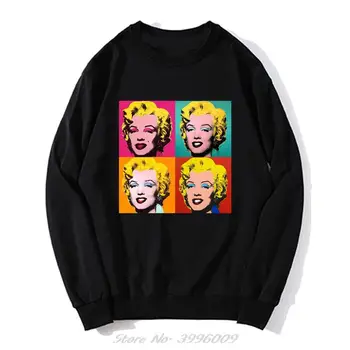 Andy Warhol Marilyn Clássico Feminino Roupas Vintage Alternativa Engraçado Obras De Arte De Grandes Dimensões Hoodie Dos Homens De Grandes Dimensões Camisola Camisola