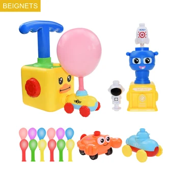 As crianças o Poder de Foguetes Lançamento de Balão Torre de Brinquedo Inércia Pré ss Balão Carro movido a Brinquedos de Presente Engraçado Para Crianças