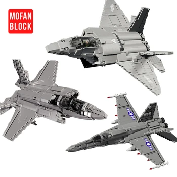 Avião Militar F-35, F-22 Raptor Caça Stealth Modelo De Blocos De Construção De Aeronaves De Grande Porte, Aviões Tijolos Crianças Brinquedos Para Meninos