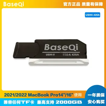 BaseQi MacBook 420A de Alumínio Stealth Unidade Micro SD/TF Cartão Adaptador SD Leitor de Cartão para o MacBook Pro Retina 14/16 polegadas