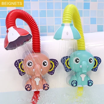 Bebê Elétrico Elefante Banho De Chuveiro Brinquedo Spray De Água Banheira Brinquedos Torneira Da Banheira De Banho Com Forte Sucção Da Água Do Copo Jogo