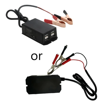 Carro Moto Hub USB Estação de Carregamento para o Telefone para Conversor DC com Clip Bateria de 4 Portas USB Adaptador de Energia da Interface do Carregador