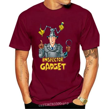 Cartoon: Inspector Gadget V1 Série de Tv De 1982, T-Shirt a Todos os Tamanhos de Camiseta O-Tops com Decote Masculino Nova Moda para Homens Curta Homme Terno