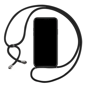 Caso o Cordão Colar de Ombro, Alça de Pescoço Cabo de Corda para Samsung Galaxy S3 S6 S7 Borda S8 S5 Tampa do Telefone