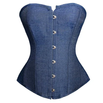 caudatus nova moda sexy corset jeans vintage estilo vitoriano sem alças de renda corset overbust lingerie superior roupas korsett