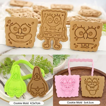 Criativo Cookie Moldes dos desenhos animados Bonitos Forma 3D Pressão de Corte do Cortador Família de Cozimento DIY Macio Doces Caseiros Lanche Molde