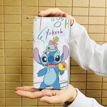 Disney Lilo Stitch 6671 Anime Carteira De Desenho Animado Carteiras Zíper Do Saco De Moedas Casual Bolsas Cartão Presente Unisex