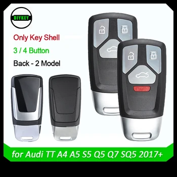 DIYKEY de Substituição para Audi TT A4 A5 S5 Q5 Q7 SQ5 3/4 Botões Uncut Remoto Chave do Carro Shell corrente de relógio Inteligente-Chave em Branco Caso 4M0 959 754