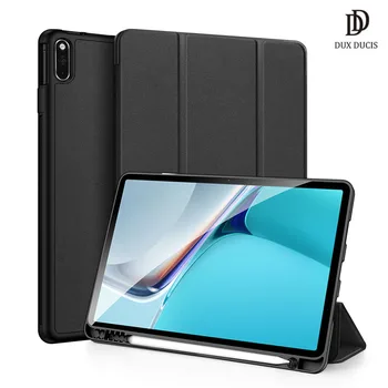 DUXDUCIS de Luxo Caso de Tablet para Huawei MatePad 11 2021/MatePad T10/10S dobra tripla em papel-Suporte Magnético Protetor de Fechamento Automático de Despertar do Sono