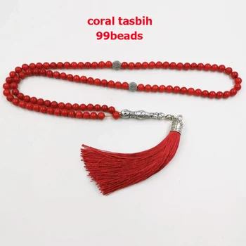Eid dom 99 Naturais de coral Vermelho Tasbih 2021 Tudo é a nova Moda das Mulheres Pulseiras arábia saudita Moda jóias