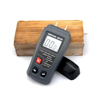 EMT01 0-99.9% Dois Pinos de Madeira Digital Medidor de Umidade de Umidade da Madeira Testador Higrômetro de Madeira Úmida Detector de Grande exposição do LCD