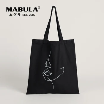 Figura Gráfico Shopper Bag Simples e Elegante Reutilizáveis, Sacolas de Lona Livro de Bolsas e Casual ecológicas de Supermercado Bolsas