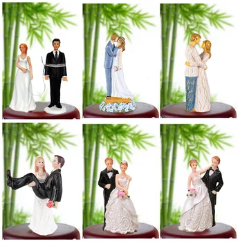 IVA incluir o preço do Bolo Topper Noiva Arrastando o Noivo Engraçado Relutante Noivo Figuras Lembrança de Festa de Casamento Decoração