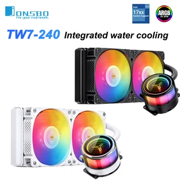 JONSBO TW7-240 Preto/Branco CPU Líquido Refrigerador de Água 5V 3 ARGB 120mm Ventoinha de Refrigeração de Água Para LGA2011 115X 1200 1700 AM4
