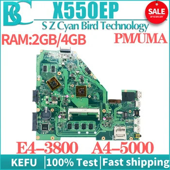 KEFU Notebook X550EP placa-mãe Para ASUS F552E X552E X552W X552EP X550E Laptop placa-Mãe Com A4-5100 4G-RAM PM Teste de 100% OK