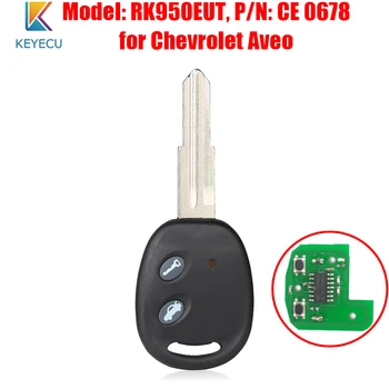 KEYECU Smart Remote Chave do Carro FOB 433.92 MHz 48 Chip 2B para a Chevrolet Aveo 2009 2010 - 2014 2015 2016 Modelo: RK950EUT P/N: CE 0678