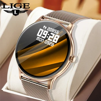 LIGE Moda Inteligente Relógios de Chamada Bluetooth Pulseira de Conexões-sport Fitness frequência Cardíaca Relógio Novos Homens Senhora Smartwatch Para Android iOS