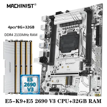 MAQUINISTA K9 placa-Mãe Combinação Xeon E5 2690 V3 Kit de CPU DDR4 32GB 2133MHz Memória C612 Chip de Quatro Canais de Suporte de Overclocking NVME