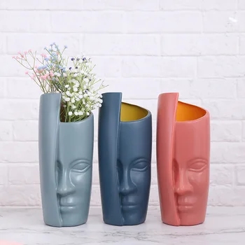 Nordic o Vaso de Flores de Decoração de Casa de Vasos de Plástico Imitação de Cerâmica Inquebrável Cesta de Flores para o Casamento de Quarto Moderno, Decoração Home