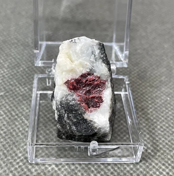 NOVO! 100% Natural de Cinábrio pedra Original vermelha Pedra de Cura de Cristal e Minerais Amostra (tamanho da caixa 3.4 cm)