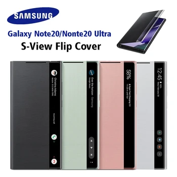 Original Samsung Espelho Smart View Flip Case Para Galaxy Nota 20 / Note20 Ultra 5G de Telefone de Tampa do LED S-Exibir os Casos EF-ZN985