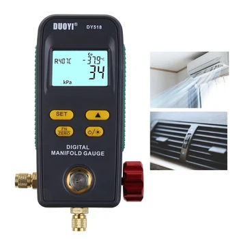 P82D Diagnóstico Coletor de Calibre Conjunto de Alta Precisão de Refrigeração Digital Coletor de Calibre Conjunto de HVAC Medidor de Pressão Kit para Testar